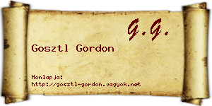 Gosztl Gordon névjegykártya